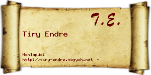 Tiry Endre névjegykártya